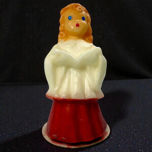 Gurley Christmas Candle Choir Girl Caroler Vintage Label Novelty 4.75" NOS Unlit